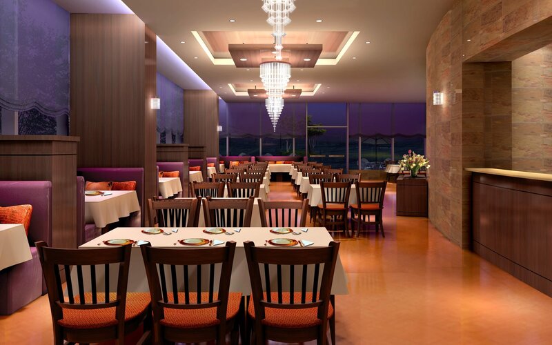 Restaurant Dining Area — Brown, Calm, Night
