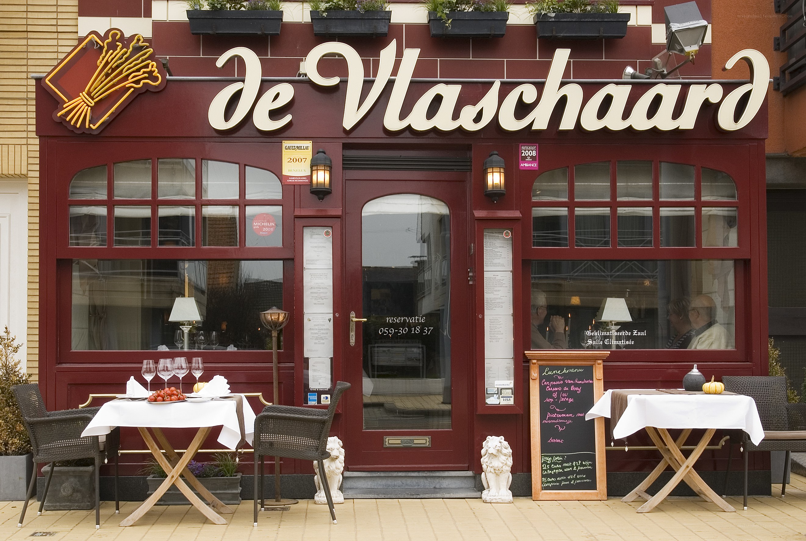 Restaurant exterior with tables