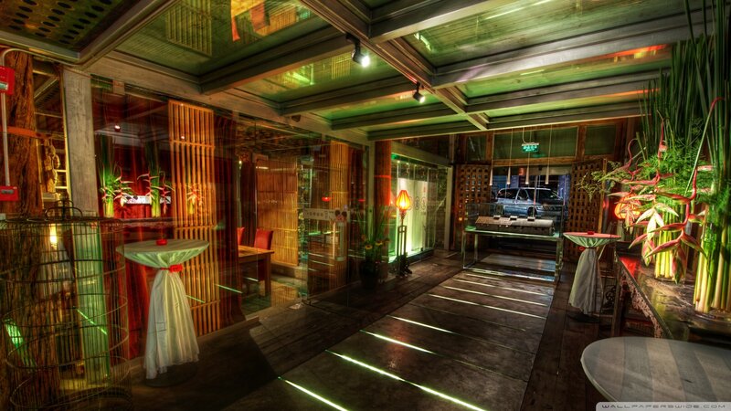 Restaurant Interior at Night