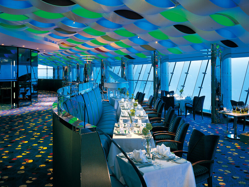 Restaurant with Blue Ceiling