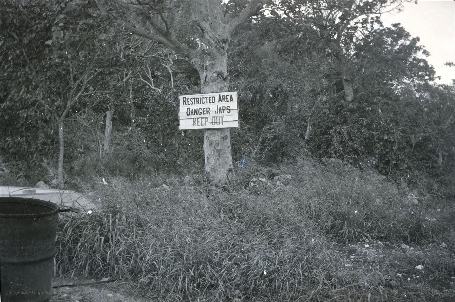 Restricted area warning sign