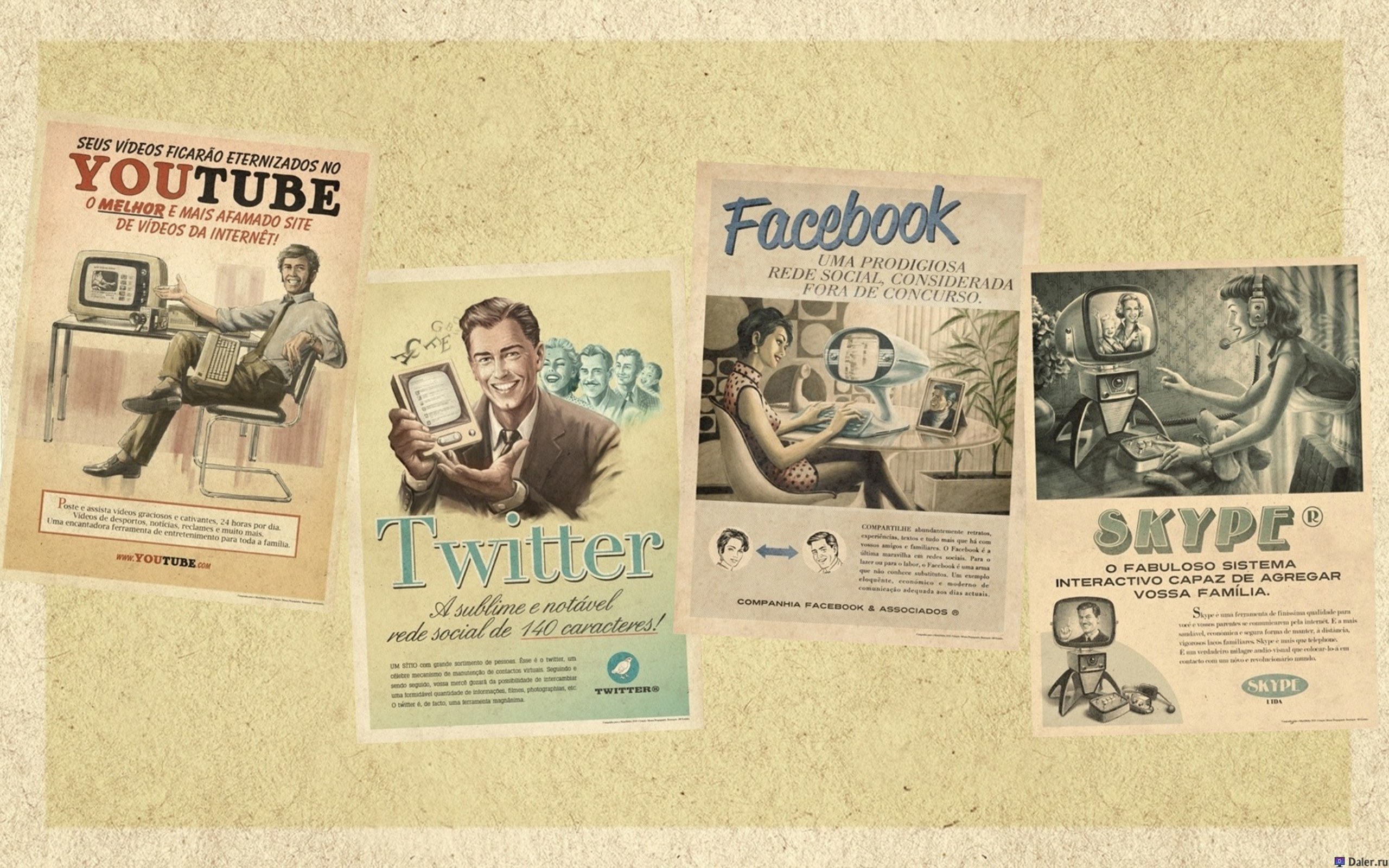 Retro ads for social media