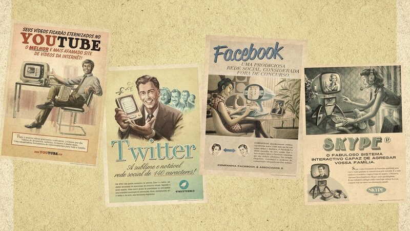 Retro Ads on Wall