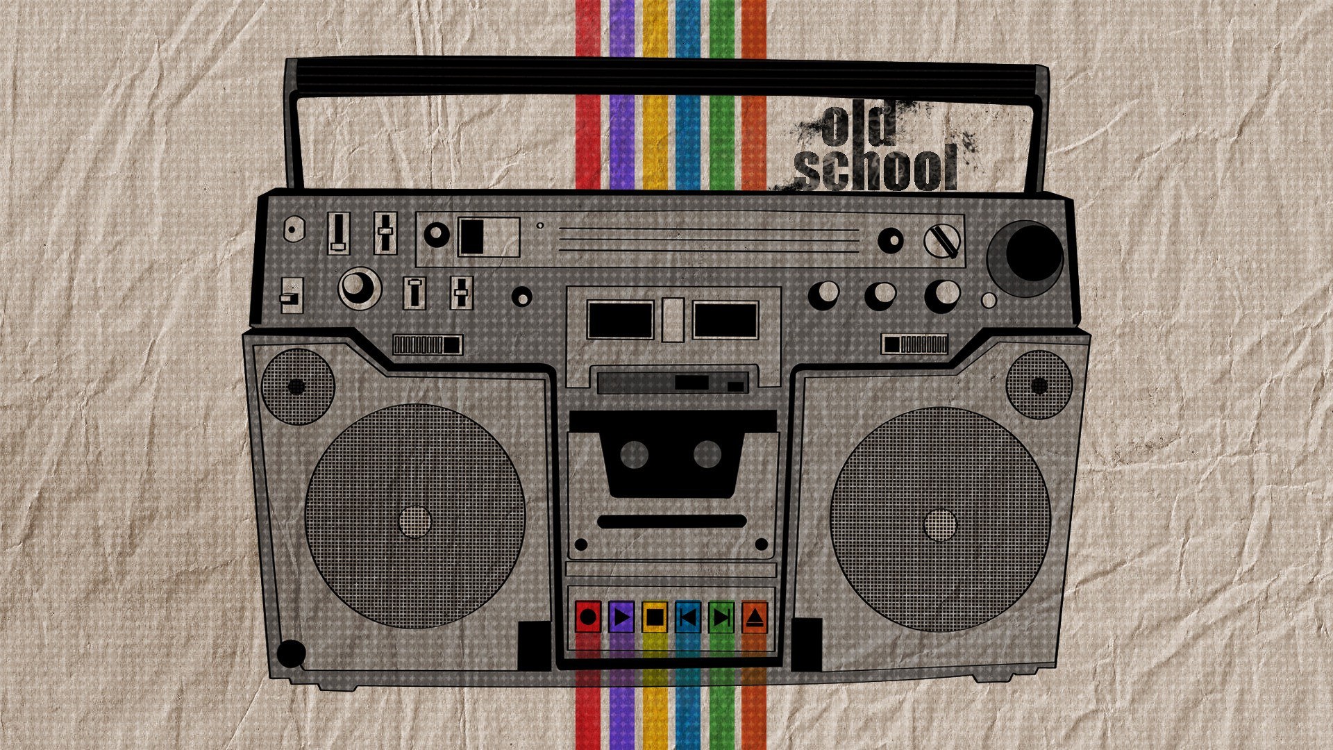 retro boombox illustration