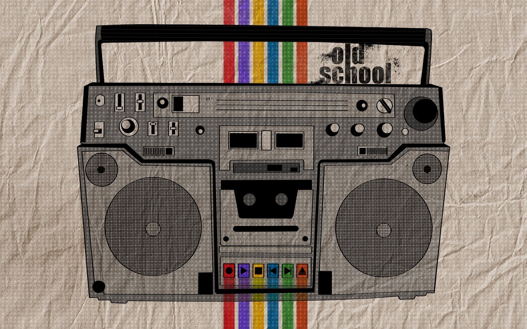 retro boombox illustration