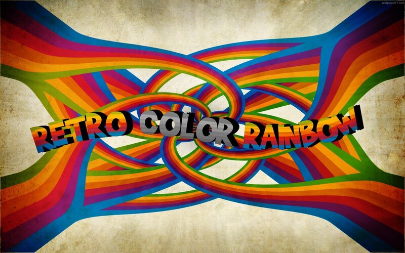 retro color rainbow design