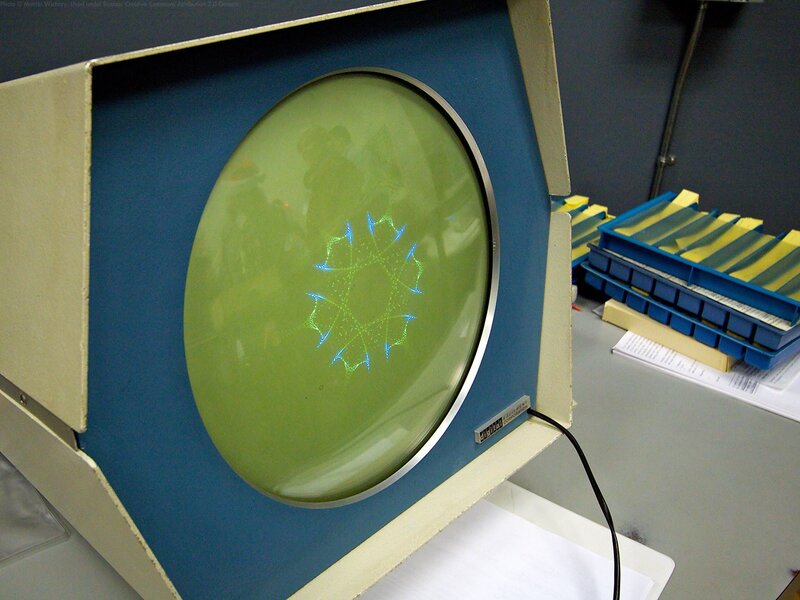 Retro computer monitor with graphics