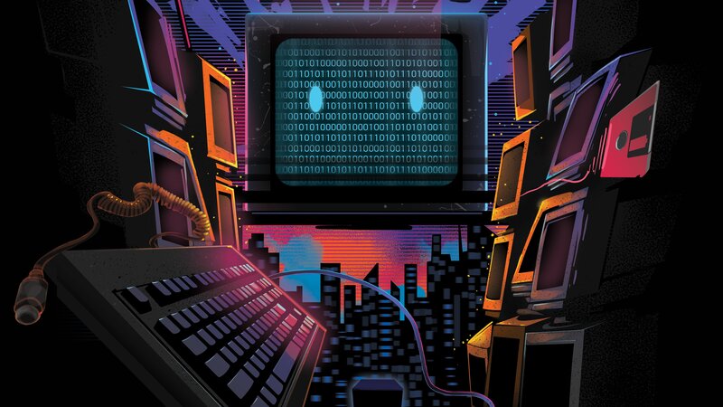 Retro Computer Setup — Black