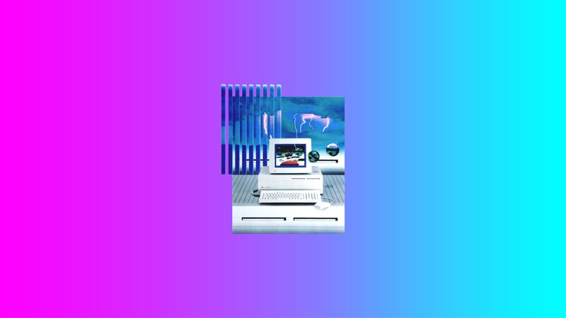 Retro Computer Setup — Purple