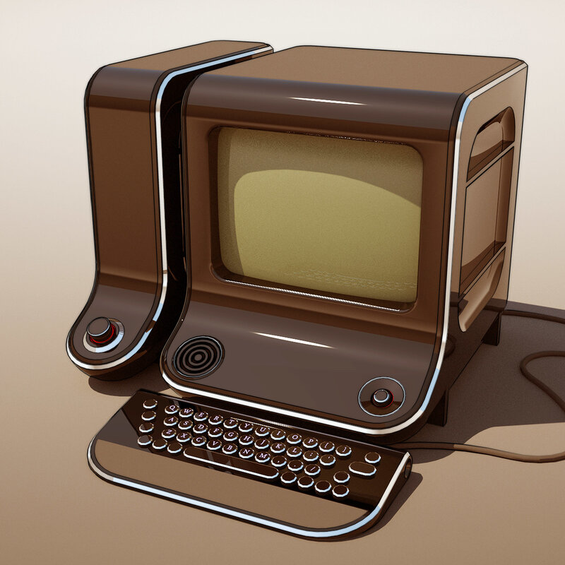 Retro computer with keyboard