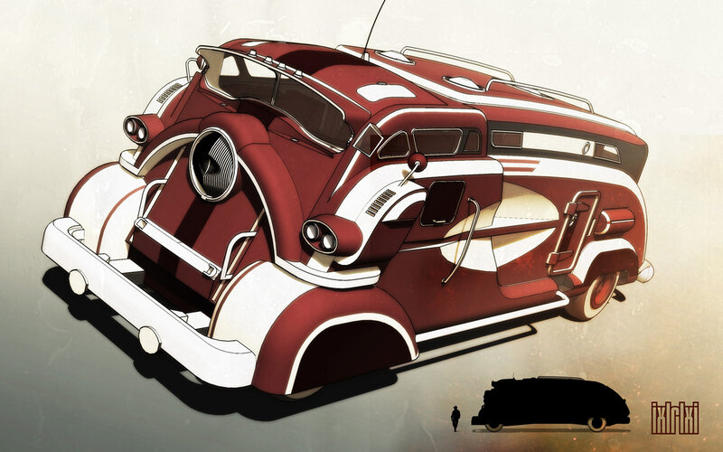 retro-futuristic vehicle design