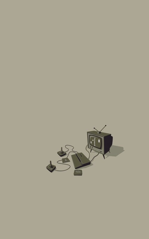 Retro Gaming Console Setup — Gray