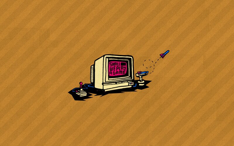 Retro gaming setup illustration