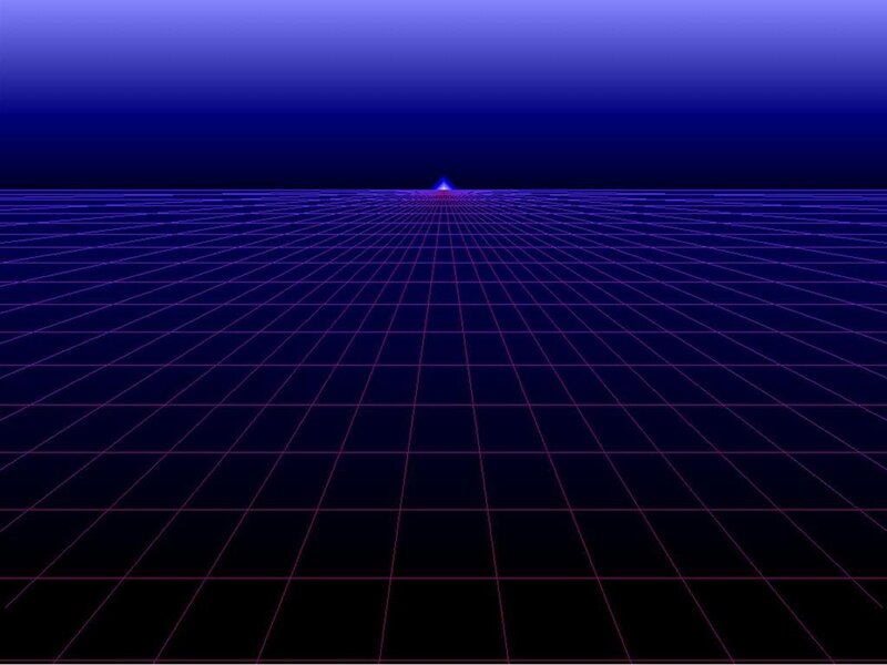 retro grid landscape