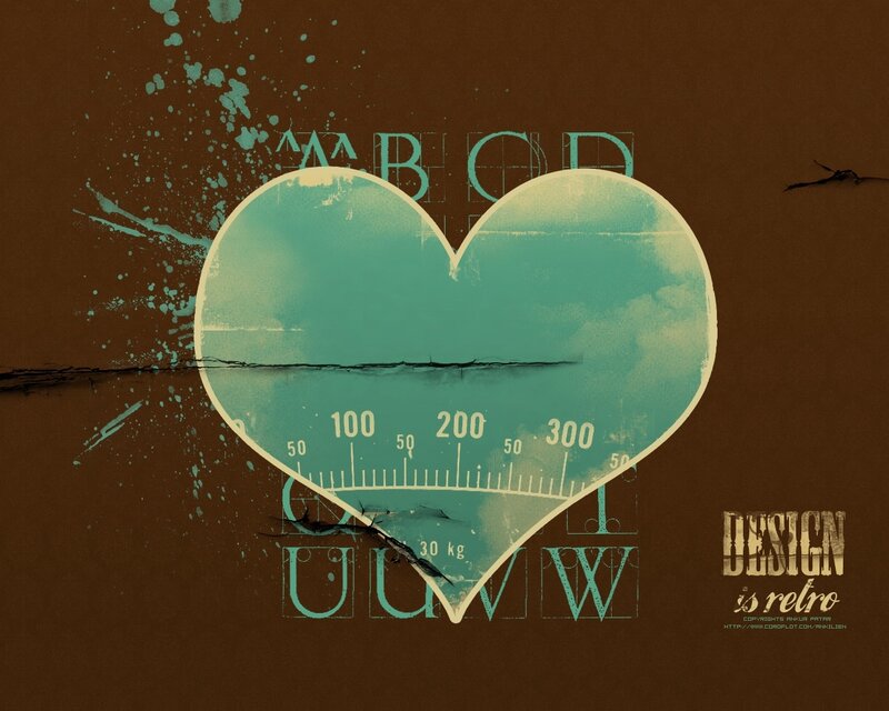 retro heart design