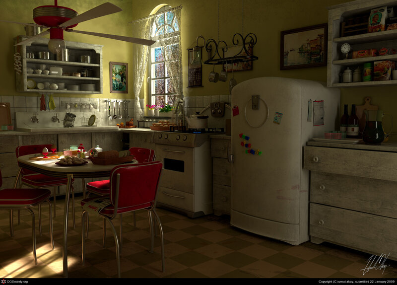 Retro kitchen scene