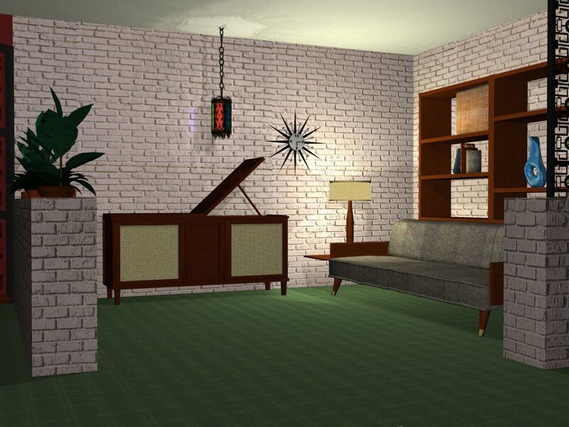 retro living room scene
