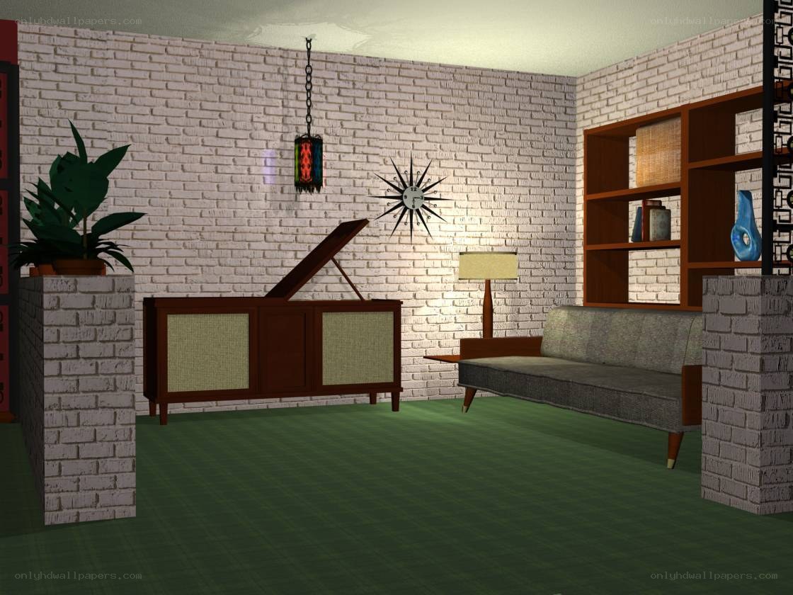 retro living room scene