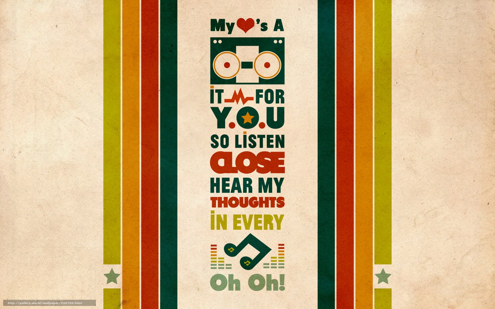 Retro music quote art