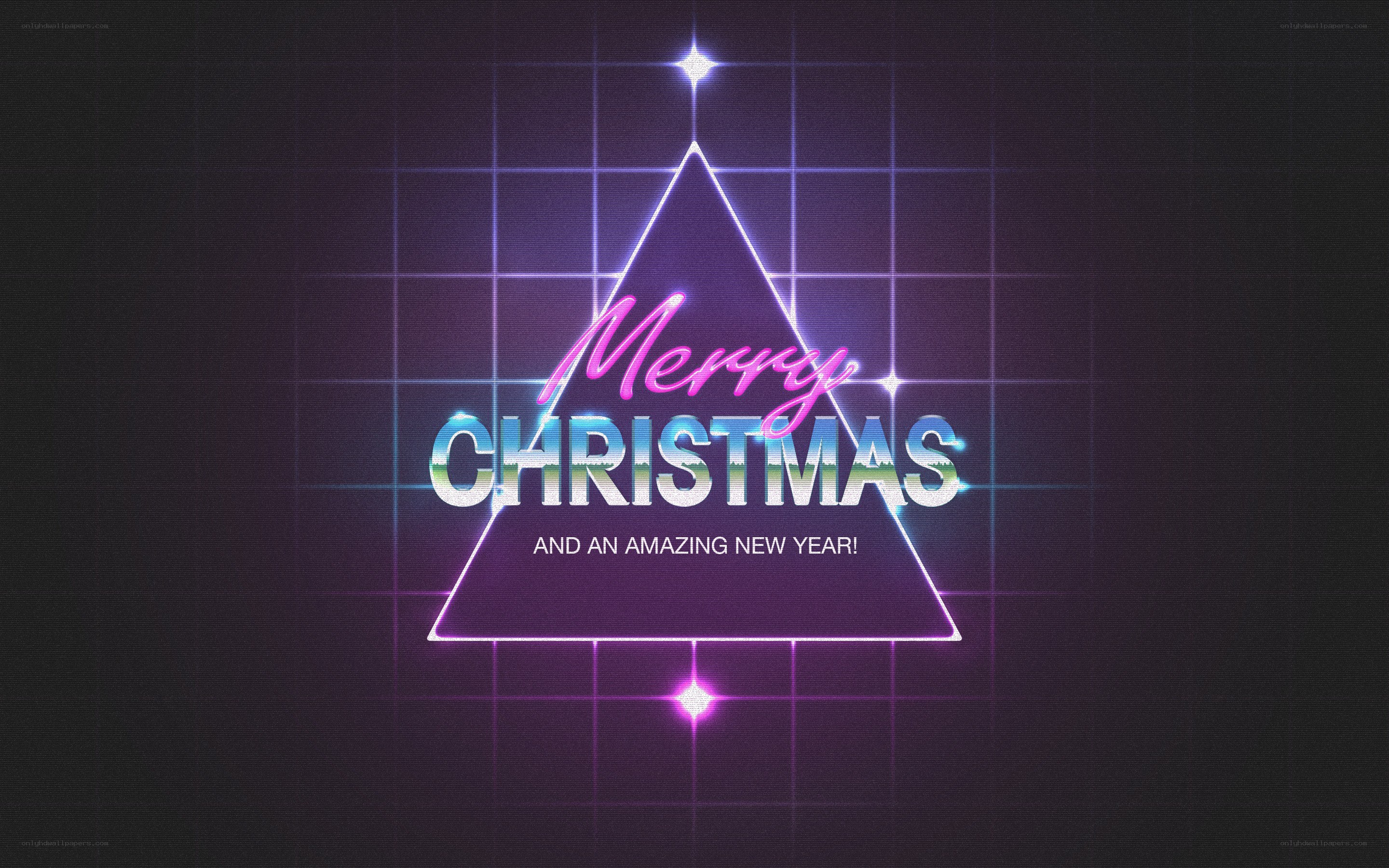 retro neon christmas greeting