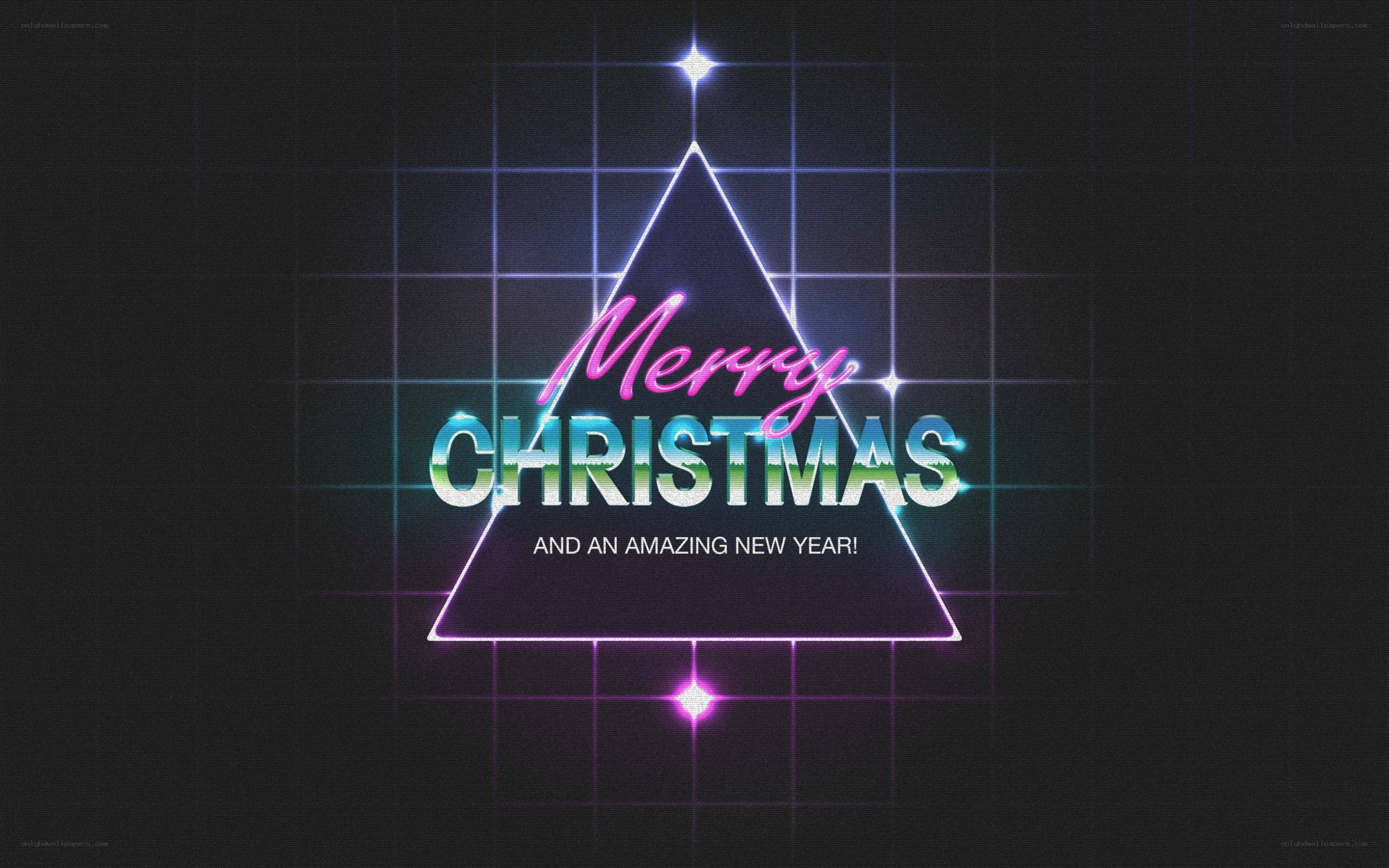 retro neon christmas greeting