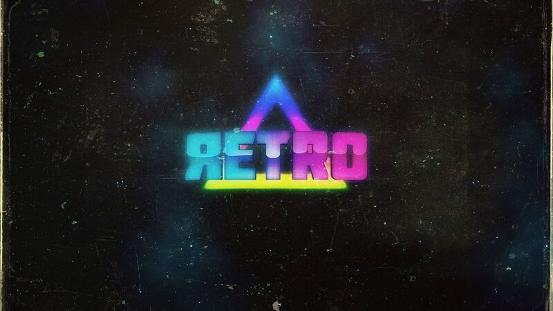 retro neon text logo
