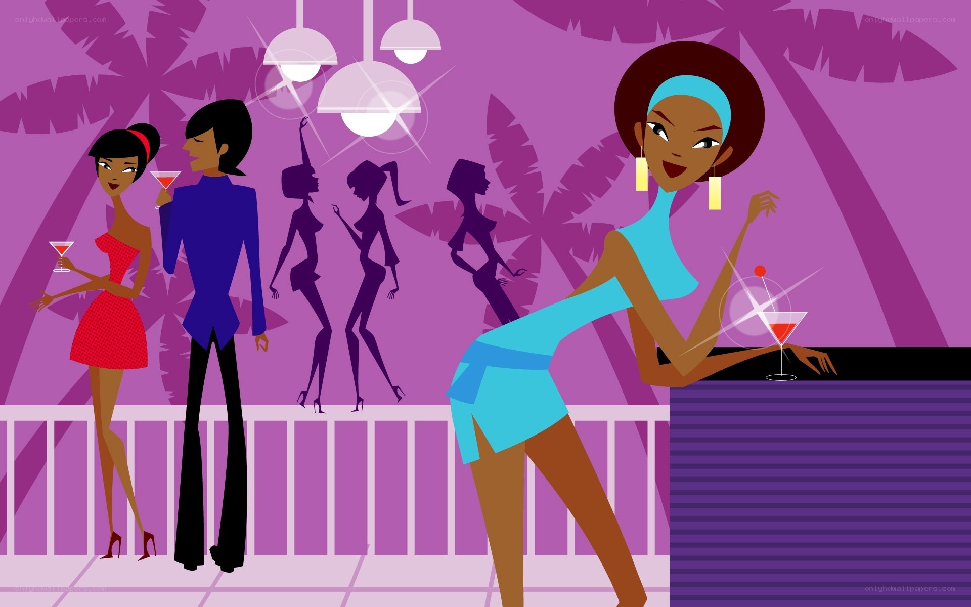 Retro party with cocktails