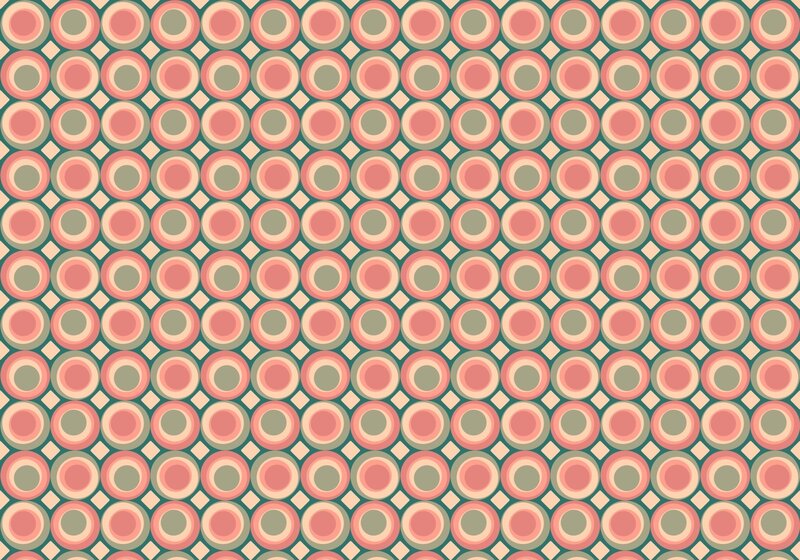 retro pattern with circles and diamonds
