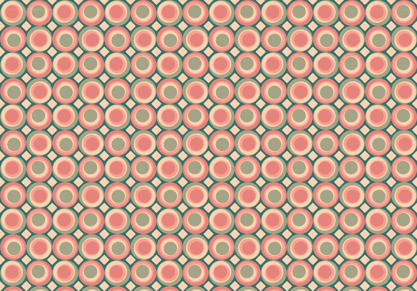 retro pattern with circles and diamonds