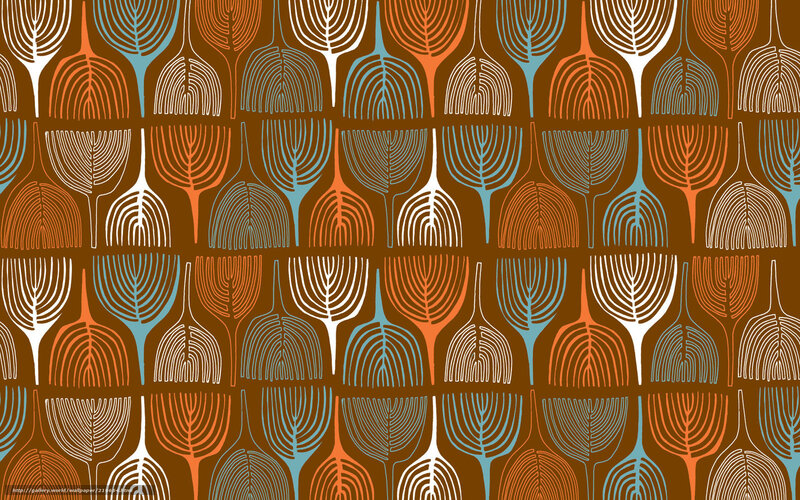 retro pattern with leaf shapes