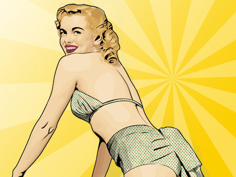retro pin-up woman illustration
