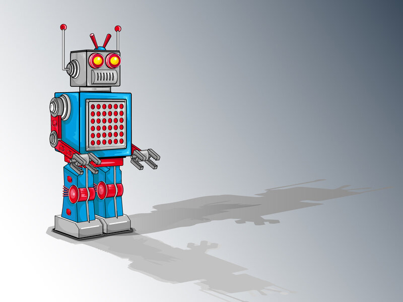Retro Robot Toy — Blue