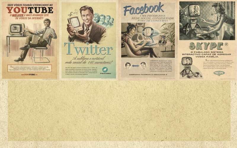 Retro social media ads