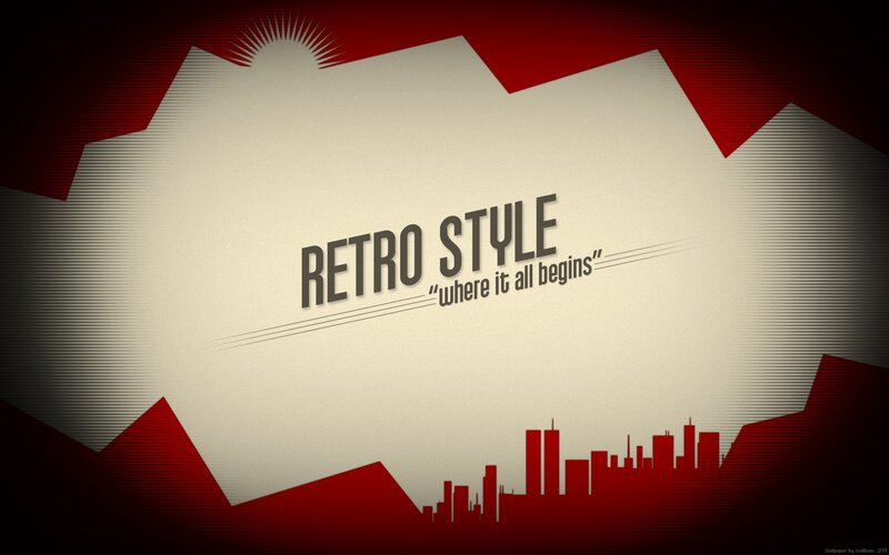 retro style cityscape design