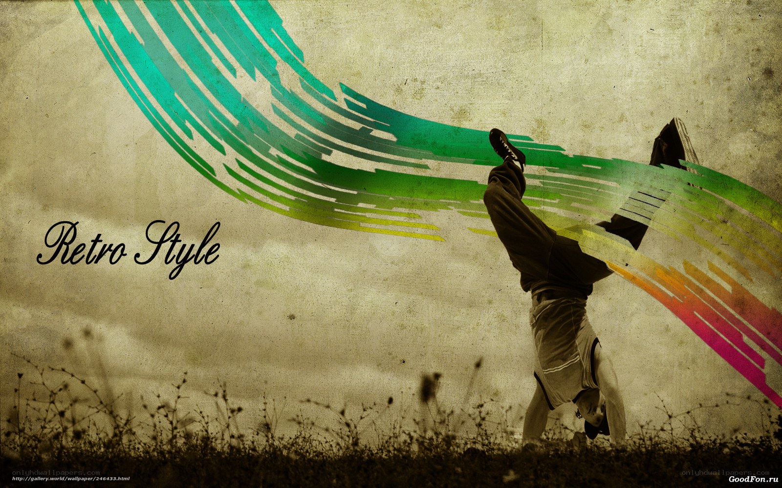 Retro style handstand art