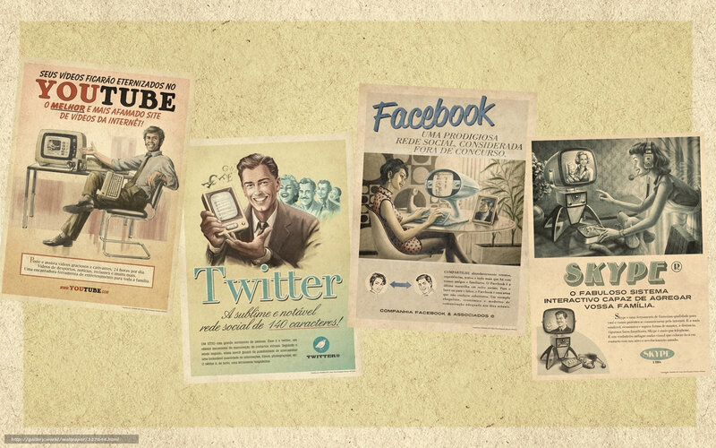 Retro tech ads collage