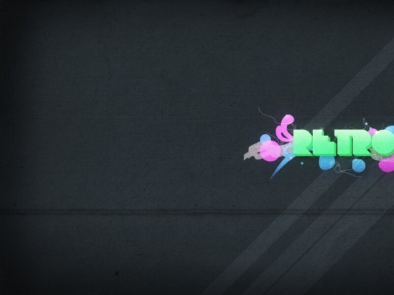 retro text design on dark background