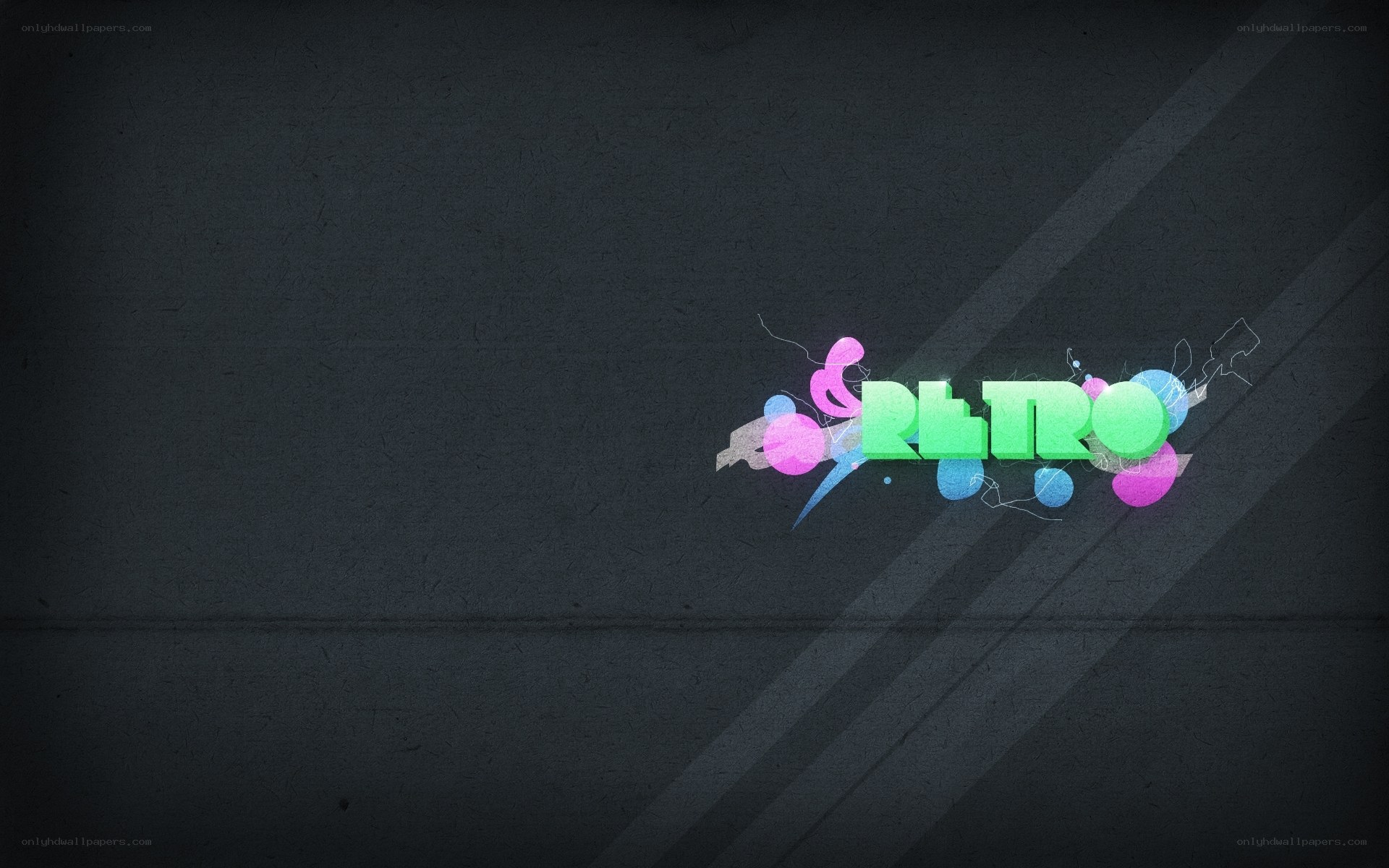 Retro text with colorful graphics