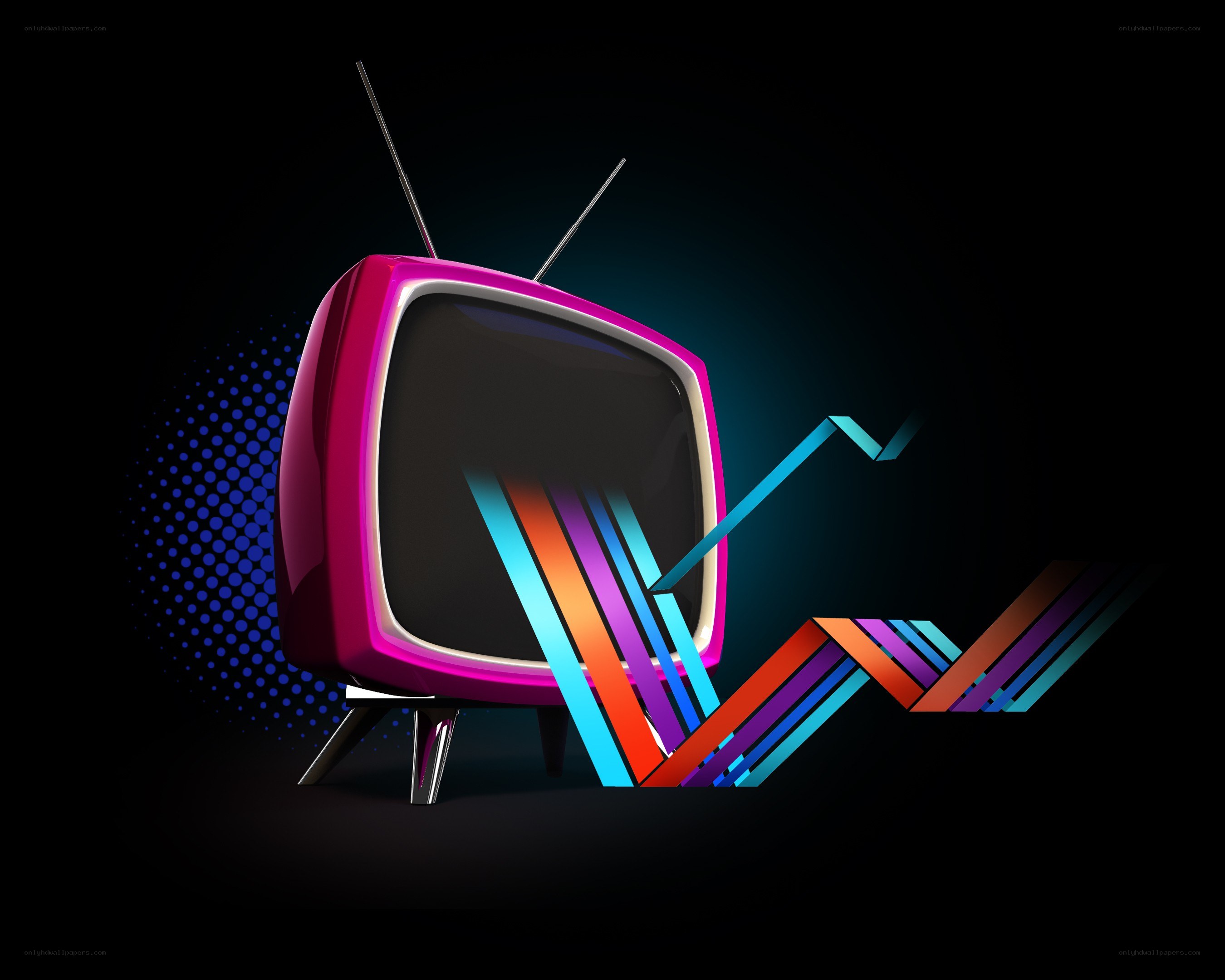 Retro TV with colorful graphics