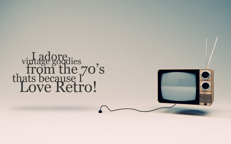 Retro TV with text