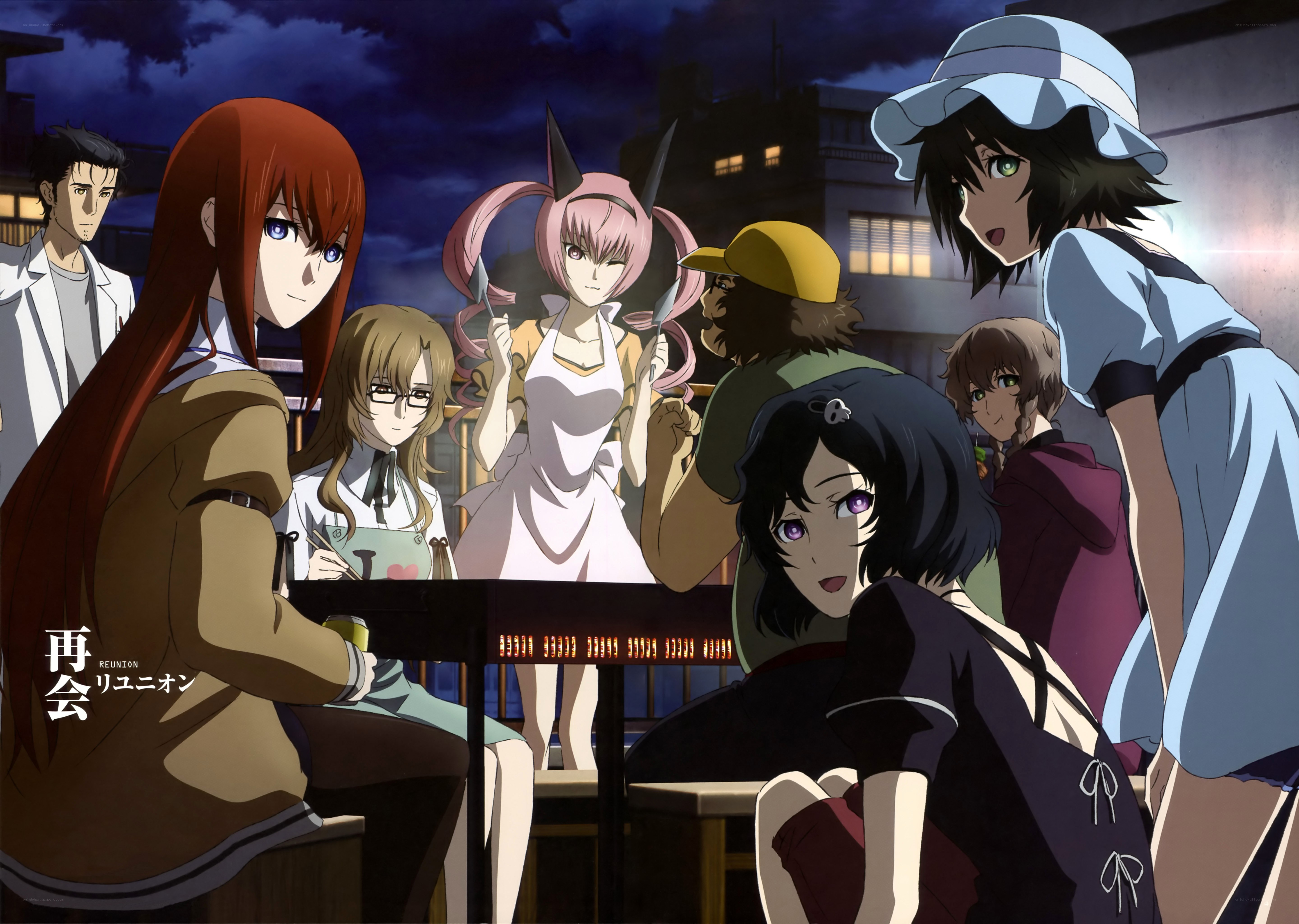 Reunion anime group scene