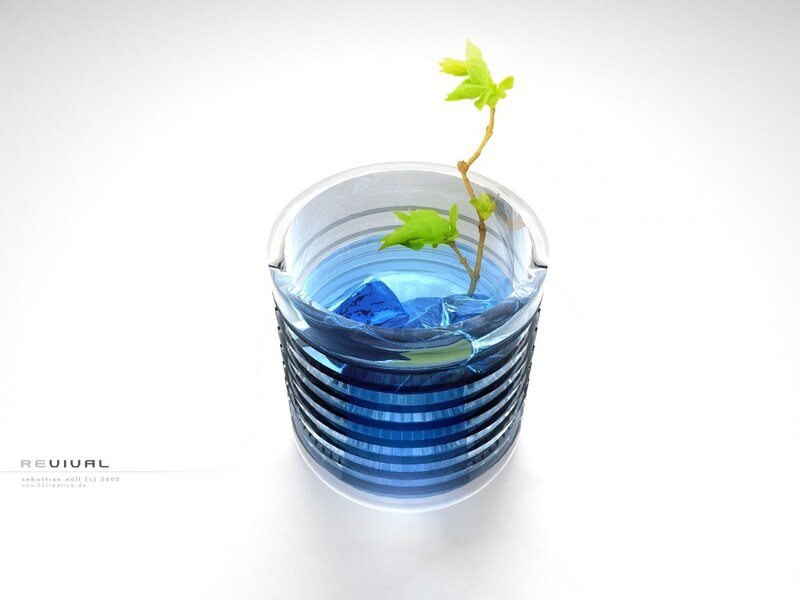 Revival plant in glass