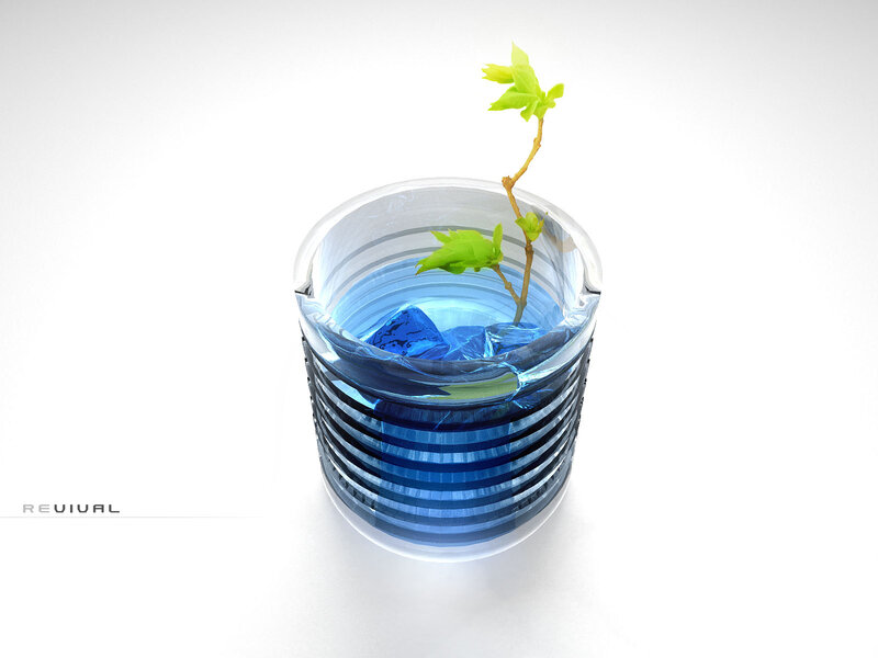 Revival plant in glass