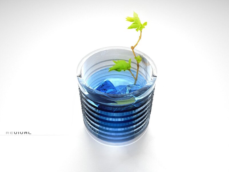 Revival plant in glass