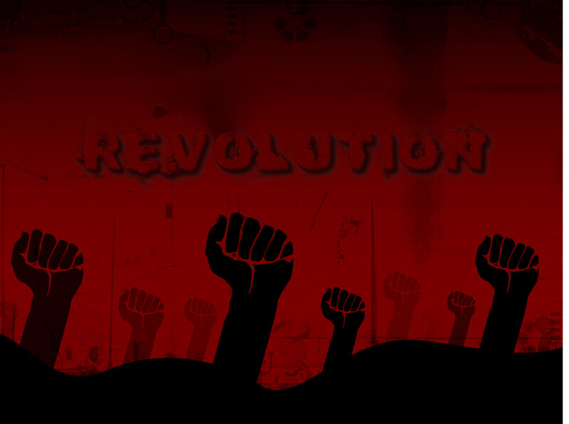 revolution fists raised