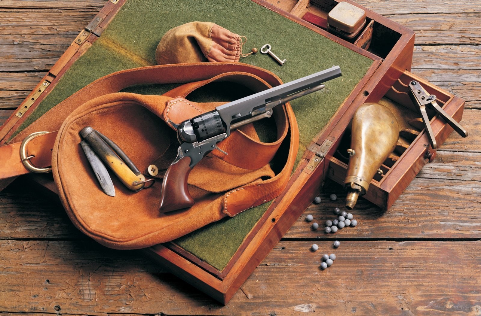 Revolver and accessories in case