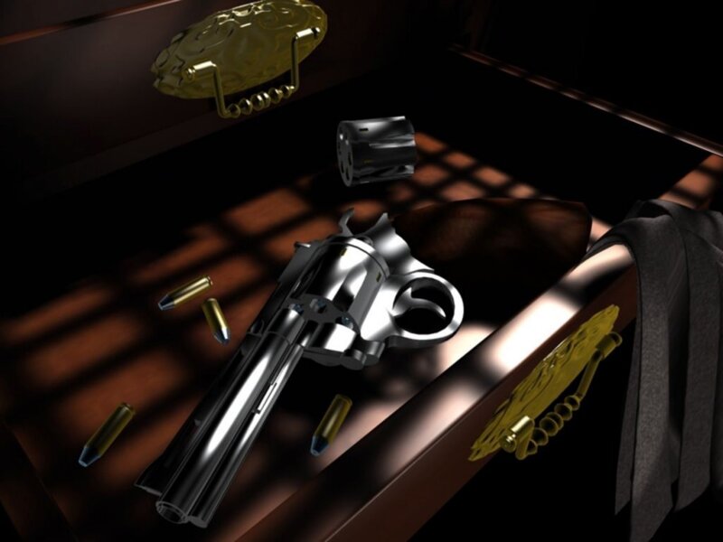 Revolver in a drawer