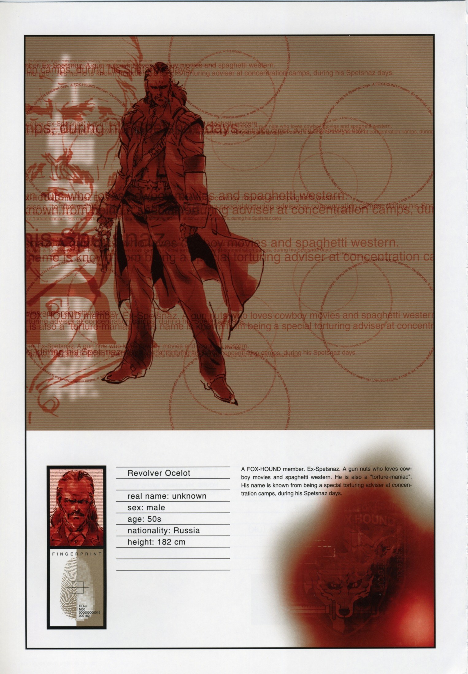 Revolver Ocelot character profile