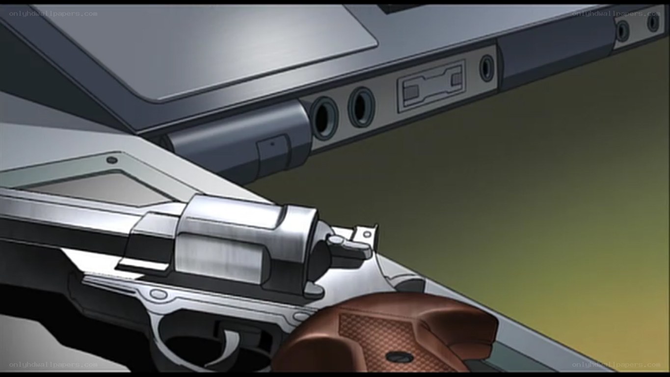 revolver on a laptop