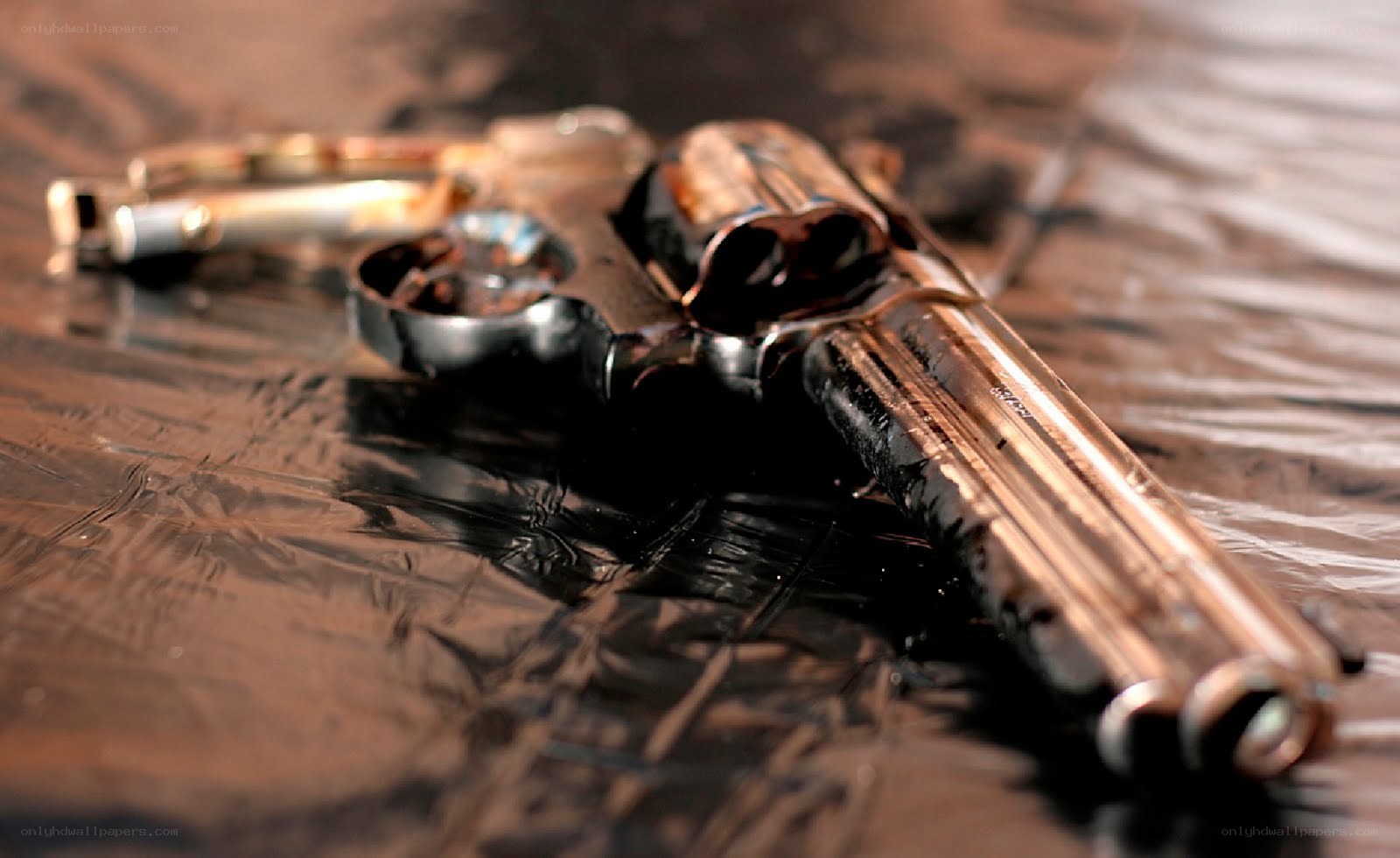 Revolver on dark surface